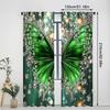 Shining Green Butterfly Pole Bag Curtains Bedroom Living Room Decoration Home Made Of Polyester Great Decor