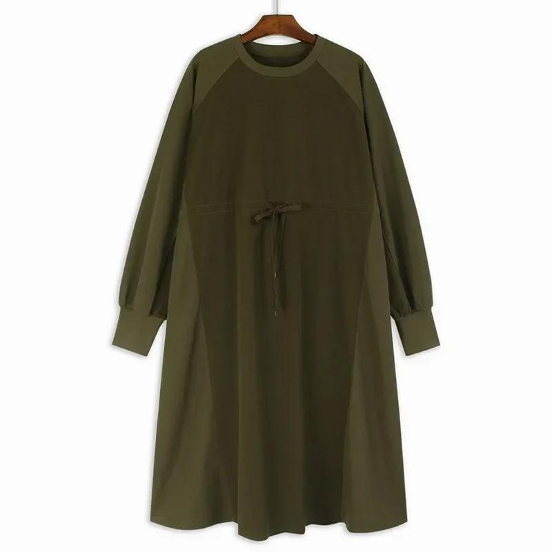 

Xitao Однотонные бандажные платья в стиле пэчворк с круглым вырезом GJ1083 One Size зелёный