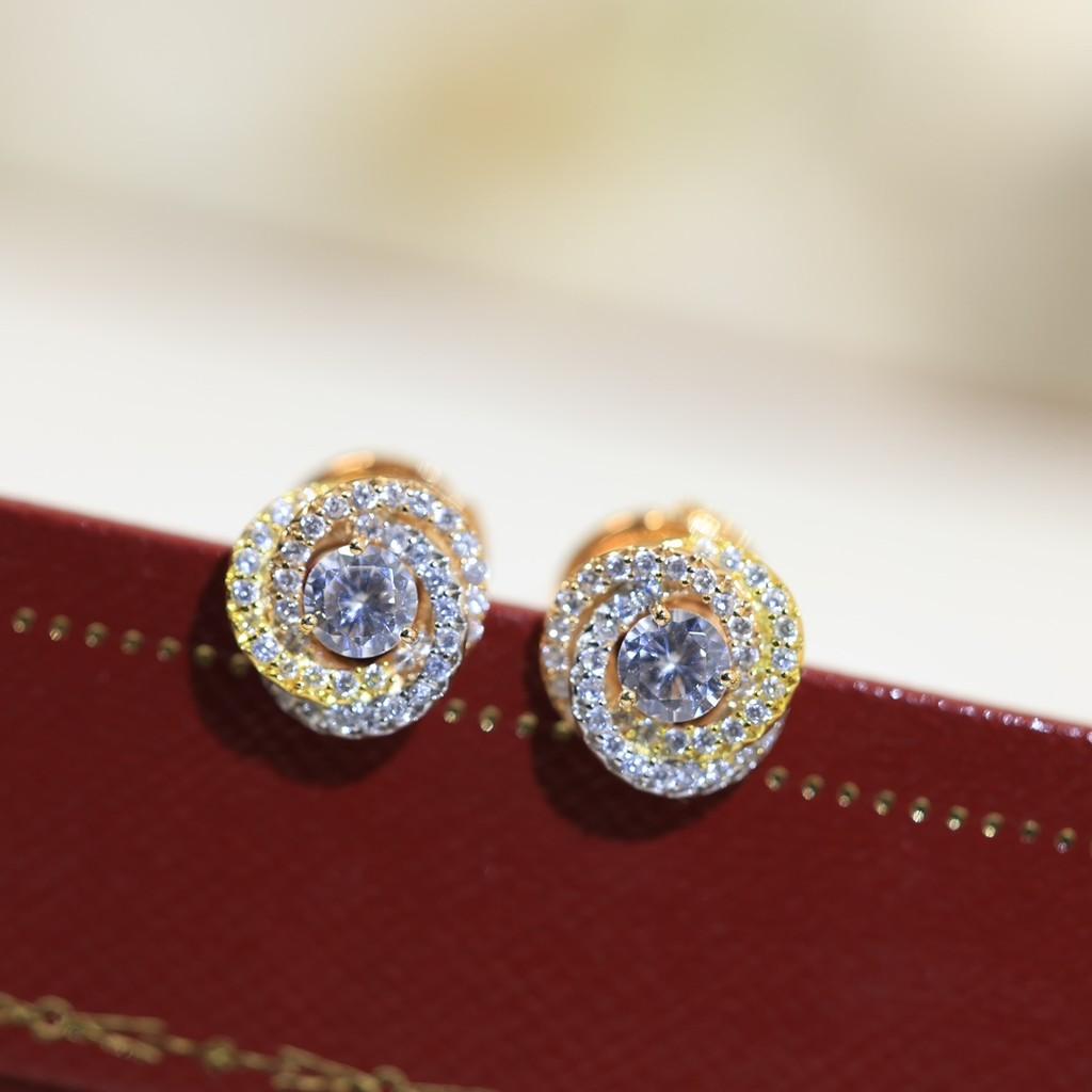 Leopard Diamond Studded Earrings, Round Earrings, Hot Selling, Highest Version On the Market, 925 Pure Silver Needle, Original Asian Gold Material