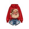 Women's Christmas Print Long Sleeve Round Neck Top for Holiday Party