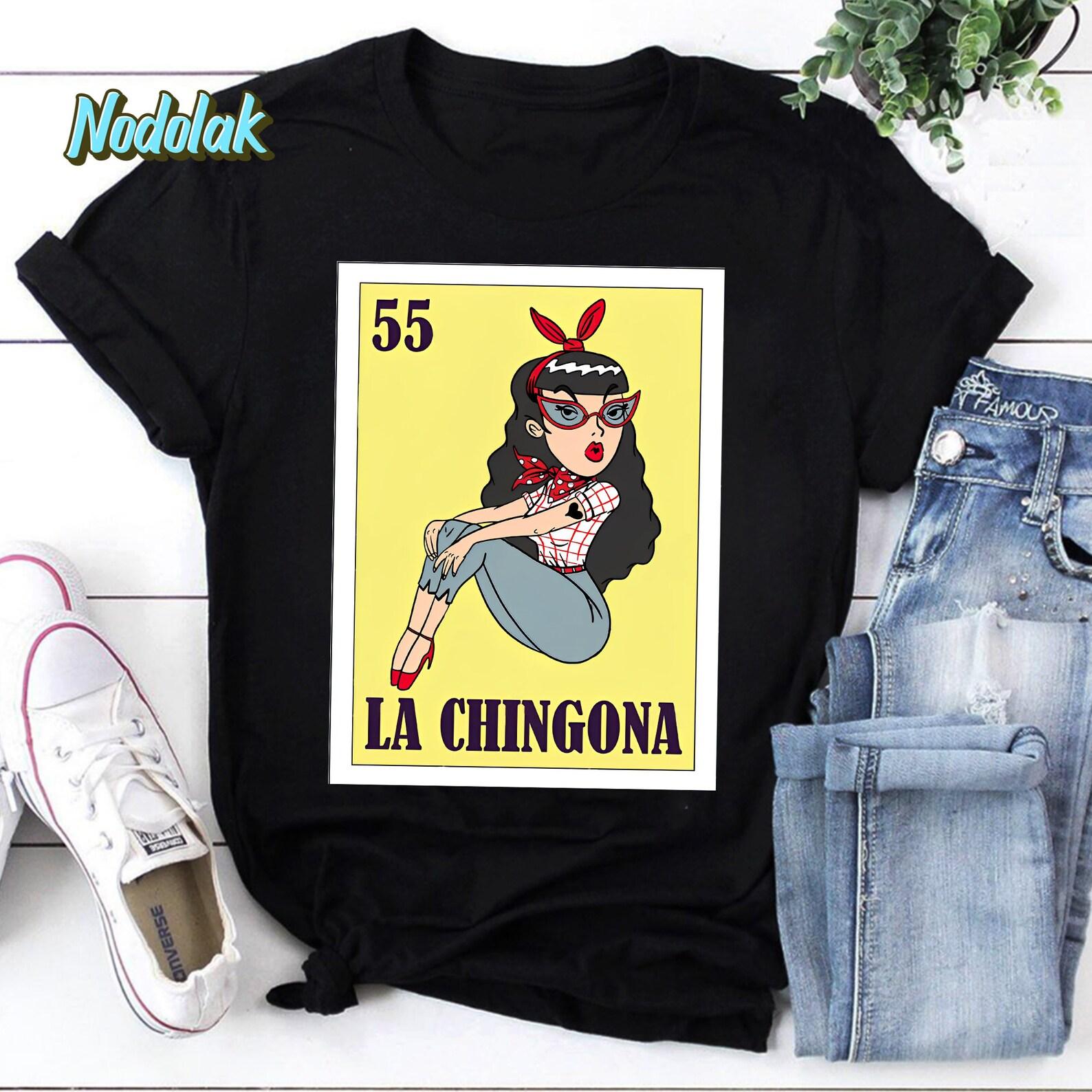 La Chingona Loteria de Mexico Mexican Bingo Essential Vintage T-Shirt, Mexican La Chingona Shirt, Feminist Shirt, Strong Women Mexican 2XL