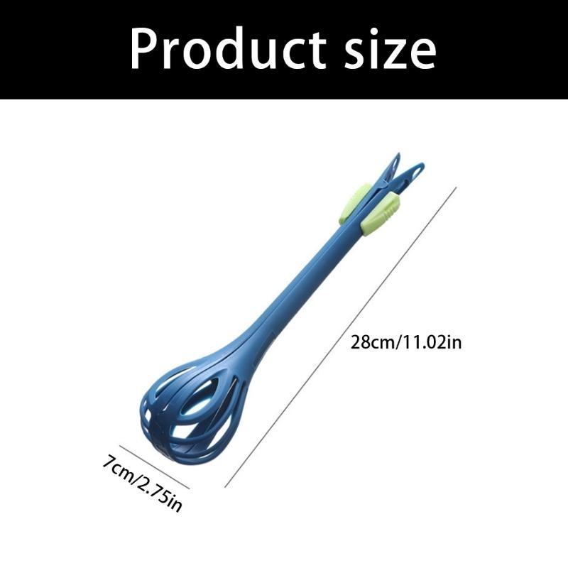 652F Multipurpose 2 in 1 Eggs Whisk and Tongs Ergonomic Handle ABS Easy Cleaning