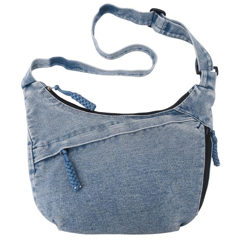 Denim Art Daily Commuter Small Satchel Four Seasons Tooling Dumplings One Shoulder Crossbody Bag