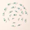 False Nail White Base Short Almond Style With Shamrock Symbol Accent Elegant Look For Work Or Party