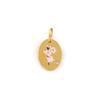 1 Piece 304 Stainless Steel Birth Month Flower Charms Enamel Oval Flower Clear Cubic Zirconia Pendants DIY Necklace 20mm X 11mm
