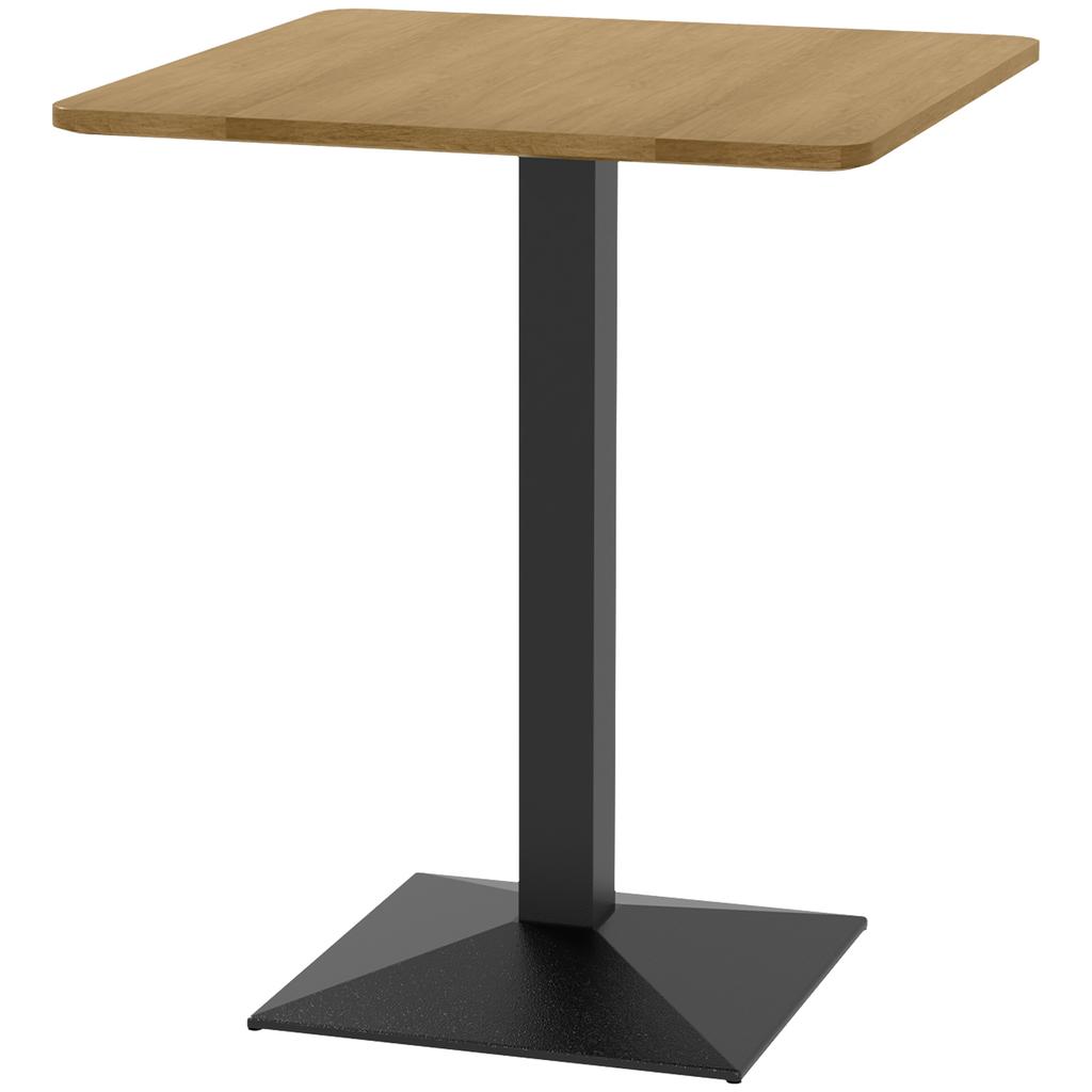 Square Dining Table for 2, 70 X 70 X 75 Cm, Wood-Effect Top, Dark Brown Steel Legs