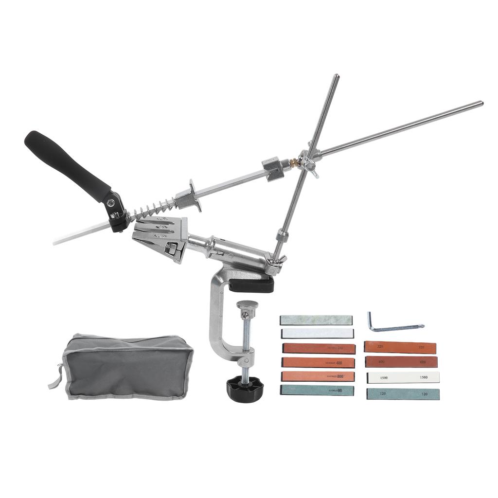 Knife Sharpening Stone Set 360 Degrees Rotation Sharpener Stand Blades Polishing Stone for Home Use