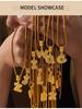 Minimalist Letter Inlaid Diamond Copper Pendant Necklace with Long Box Chain in Gold-Plated Titanium Steel