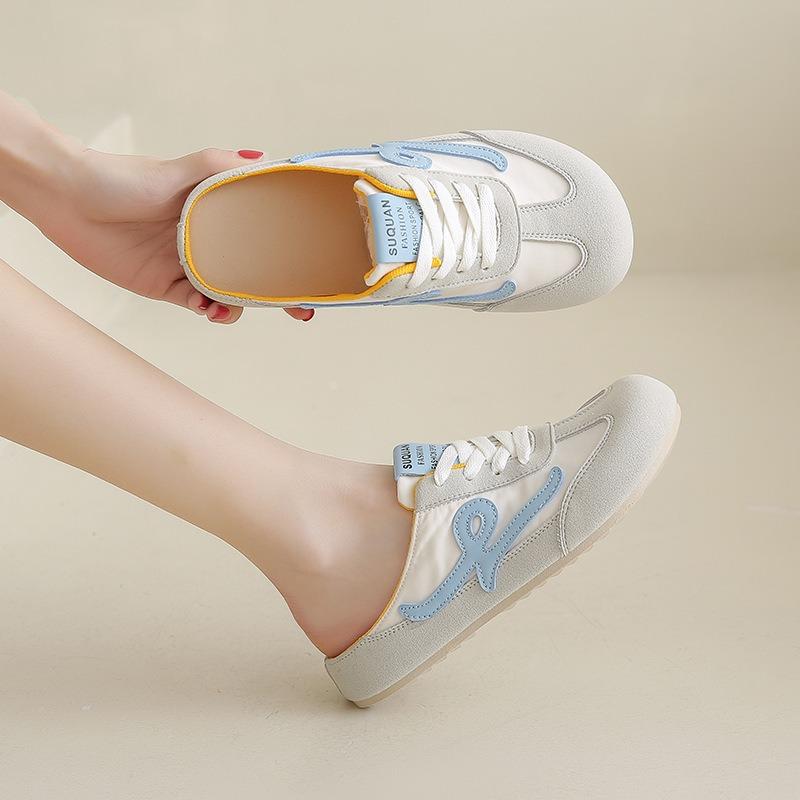 Spring New Flat Slippers Female Student Non-slip Board Shoes Casual Half Slippers