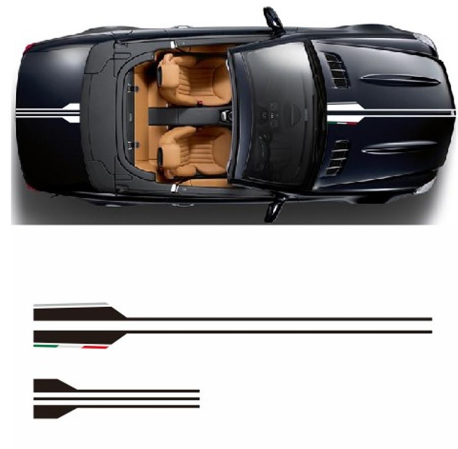 Black Hood Racing Decal Vinyl Stripe Stickers Universal Car Body Decoration