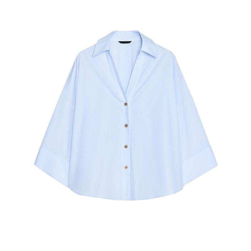 Spring and Summer New Women's Clothing Wide Sleeve Poplin Comfort and Casual Shirt 2246255 2246404 2246902