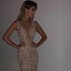 Women's V Neck Sleeveless Mermaid Dress Slim Fit Mid Rise Elegant Sequin Evening Gown Maxi Dress