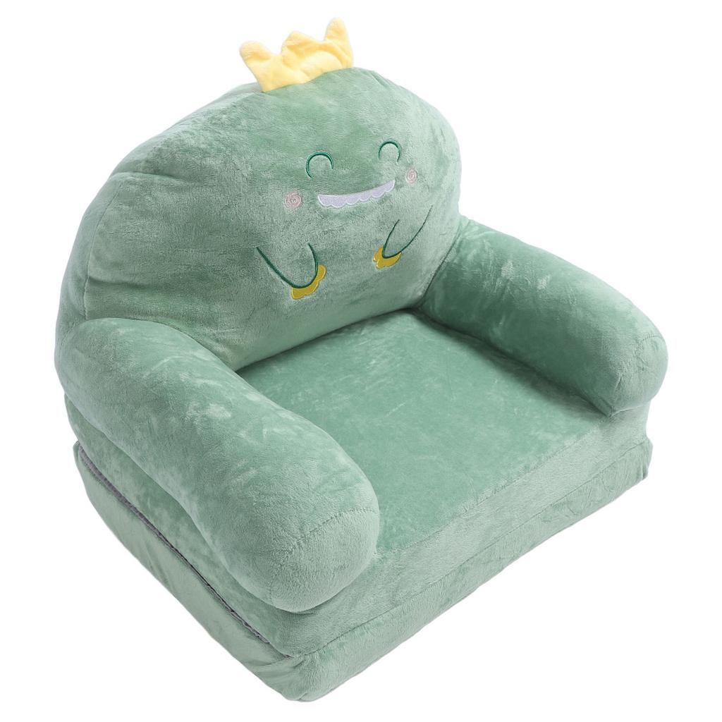 Kinder Sofa Cartoon Grüner Dinosaurier Faltbar Breiter Griff Weich Atmungsaktiv Kleinkind Stuhl zum Lesen Entspannen Schlafen