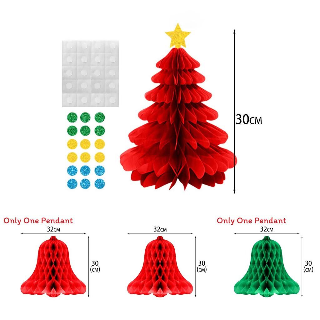 Christmas Party Decor 3d Honeycomb Hanging Decorations For Winter Holiday Celebrations