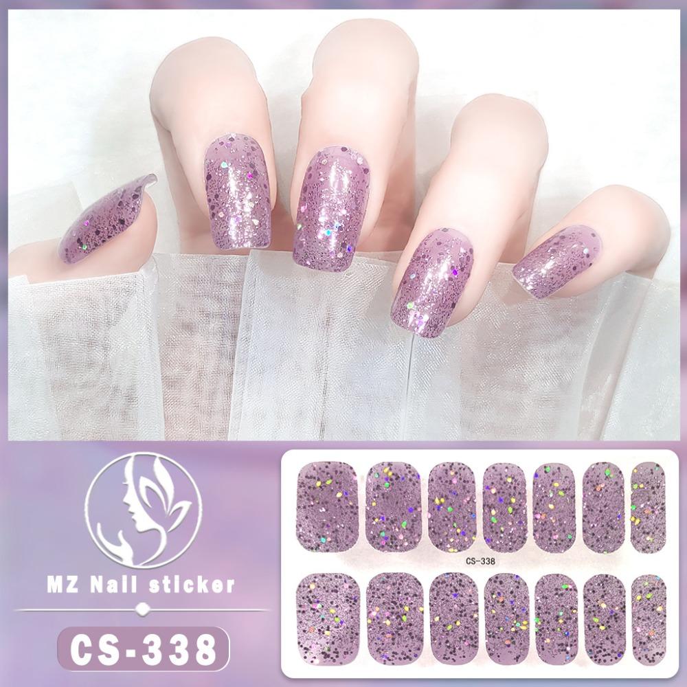 Nail Sticker Waterproof No-bake Gel Nail Polish Film Full Sticker Korean Multi-color Scallion Powder Nail Sticker Nail Sticker