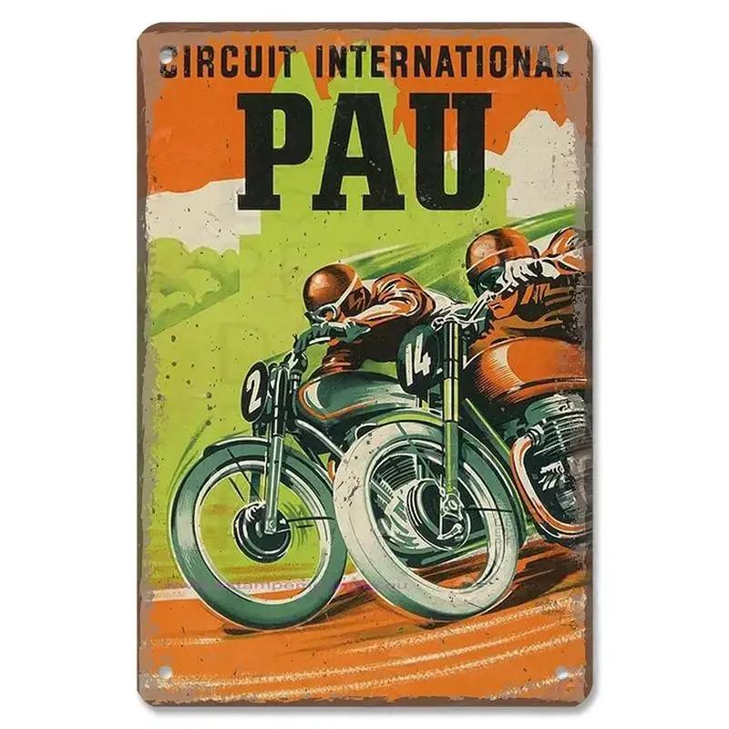 Vintage Metal Sign Motorcycle Poster Decor TT Racing Metal Tin Plate Living Room Wall Garage People's Cave Restaurant Art Decor