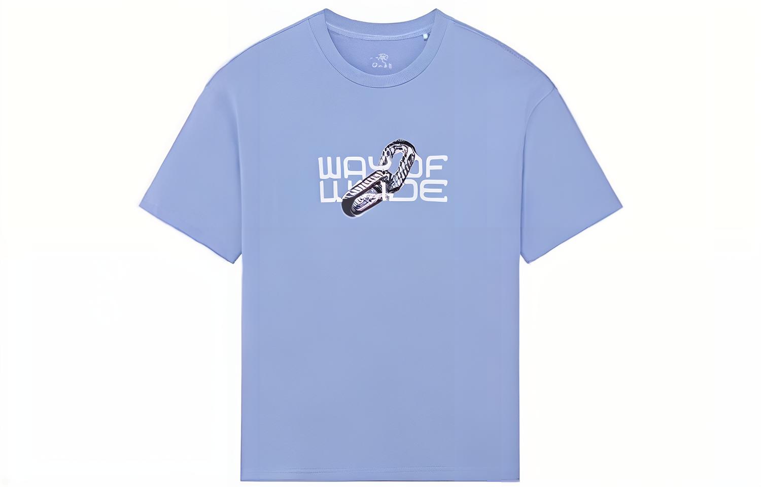 Li Ning T Shirts Unisex Blue Crew Neck Moderate Straight Fit AHSS641-3 XXL