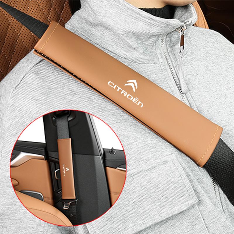 Car Seat Belt Cover Leather Shoulder Protection Cover For Citroen Celysee C6 C3 C5 C2 C4 Aircross Picasso Cactus Berlingo Saxo