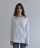 ORDINARY HOLIDAY Applique Long Sleeve T-Shirt [White]