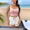 European & American Women's Lace Camisole Shorts Set - Comfortable Elastic Homewear