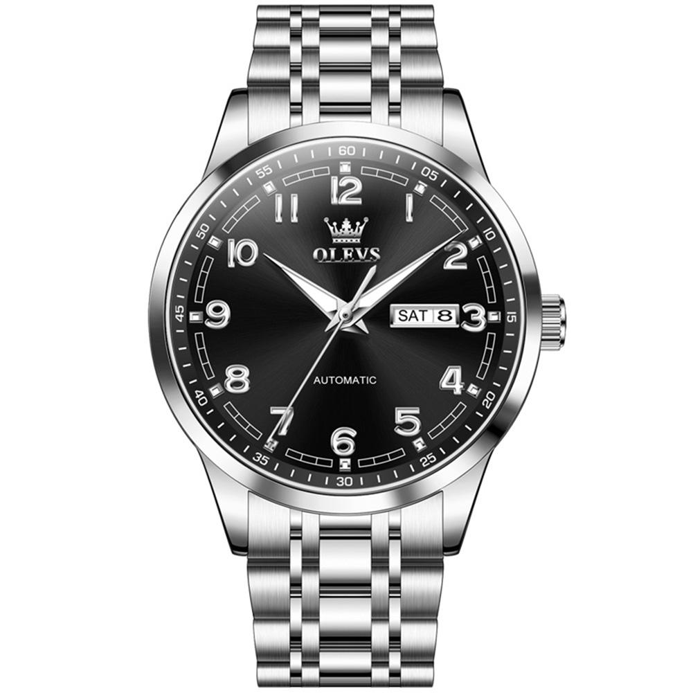 OLEVS Top Luxury Brand Men's Watches Original Automatic Mechanical Watch for Man Gold Stainless Steel Luminous Calendar Week