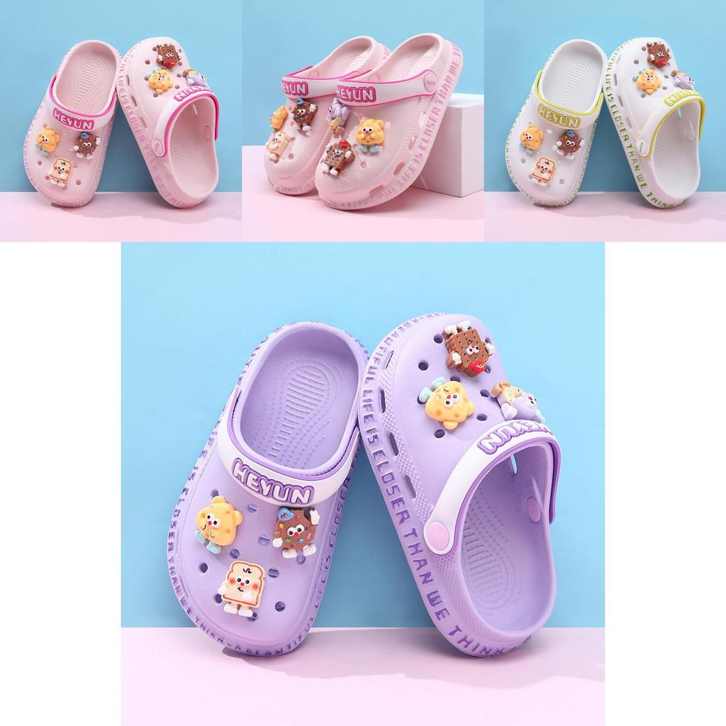 Stylish Summer Children's Hole Shoes For Girls With Soft Anti-slip Eva Sole