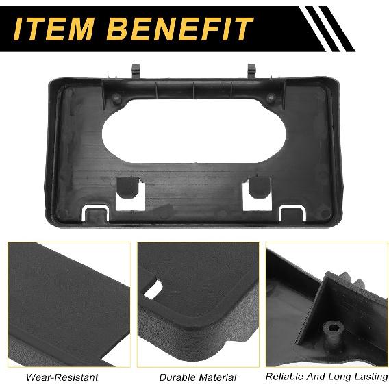 License Plate Bracket for Ford F-150 2009-2014 Front Bumper License Plate Frame Bracket Holder Mounting Accessories Plastic W/Screws Black 1 Set