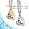 [Aloha Lokahi] Hawaiian Jewelry Accessories Pair Necklace Stainless Steel Surgical Stainless Steel Heart Plumeria Rose Gold Stainless Silver Curb