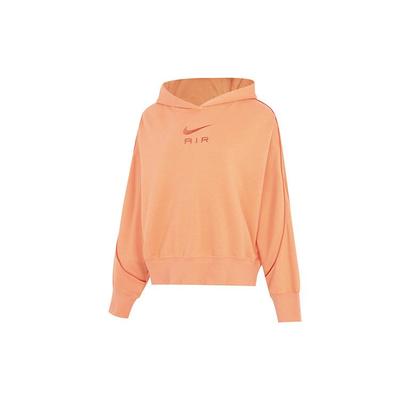 Moletom com Capuz Wns Air Flc Logo Bordado Esportivo Casual Manga Longa Feminino Laranja DQ6916-871