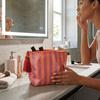 Cute Design Fringed Travel Toiletry Bag Portable Makeup Brush Bag PVC Striped Cosmetic Bag Beach