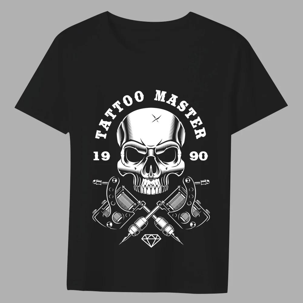 

Летние мужские футболки Корейский уличный стиль Принт с черепами Мужская футболка с коротким рукавом Дропшиппинг Черная Классическая с круглым вырезом Студенческие топы XXXXXL чёрный