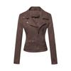 New Women's Motorcycle Jacket, Women's Leather Jacket Short, Slim Suede Leather Jacket Women's