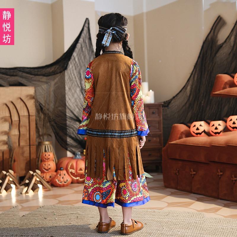 Halloween children's costume little girl little girl vintage hippie costume dress