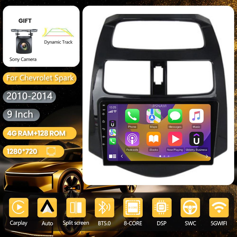Autoradio stéréo Android 16 pour Chevrolet Spark 2010 2011-2014 avec DSP, CarPlay sans fil, Plug and Play