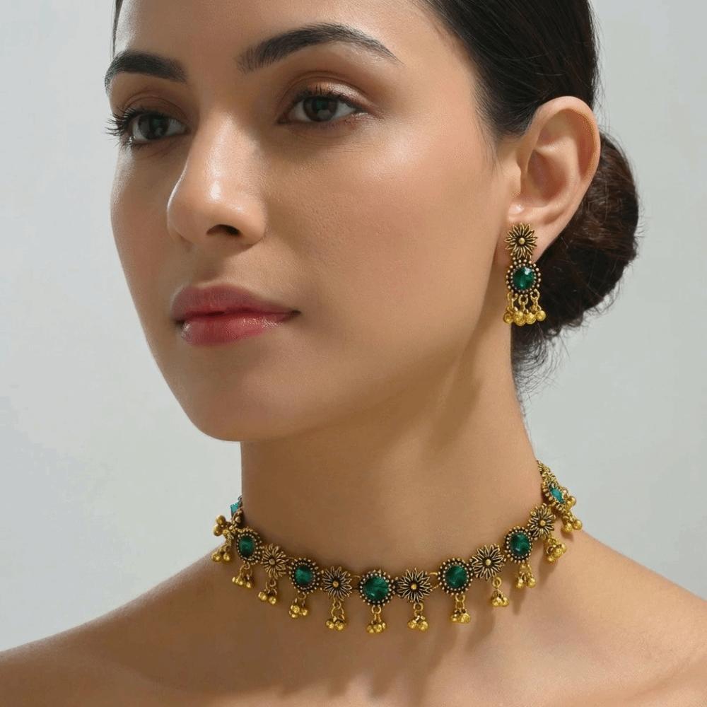Beads Necklace Earrings Set Rhinestone Women Jewelry Set Temperament Tassel Jewelry Set Gifts