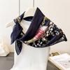 Elegant Ladies Square Scarf for Women Floral Print Versatile Seasonal Decorative Necktie Fashionable Headband Bandana