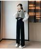 Petite 145cm Chenille Wide-Leg Fleece-Lined Pants: Women's Autumn/Winter Loose Height-Enhancing Casual Pants