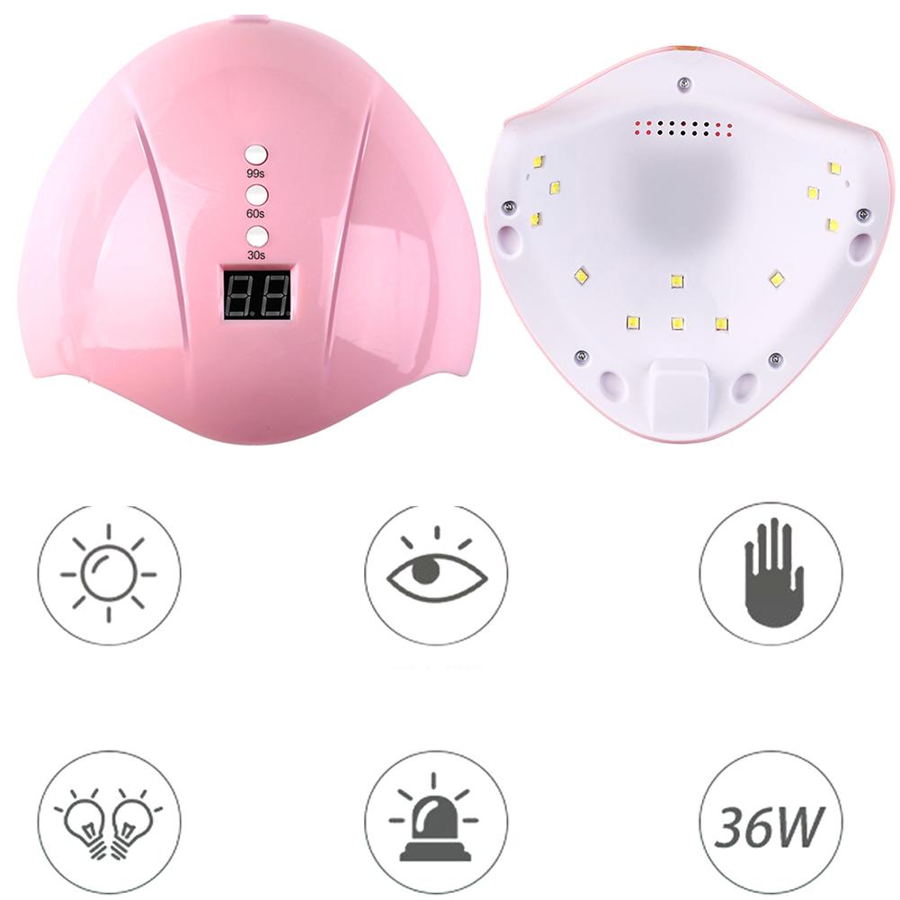 Lampada per unghie intelligente con lampada UV per fototerapia, 36 W, per gel e manicure