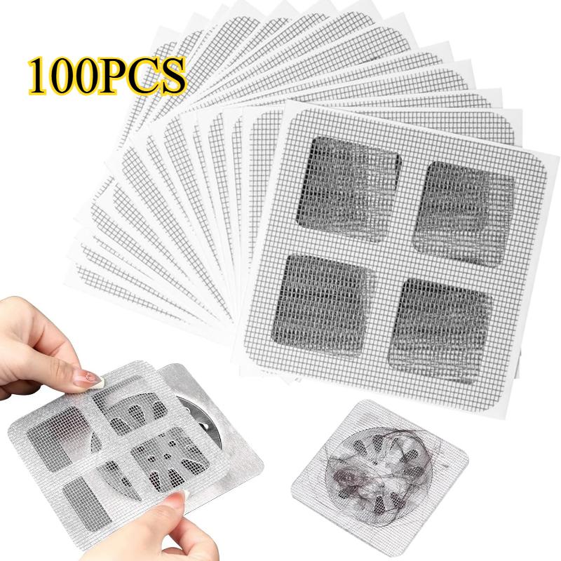 10-100PCS Disposable Shower Drain Hair Catcher Mesh Shower Covers Floor Sink Strainer Filter Hairs Stopper For Bathroom Kitchen