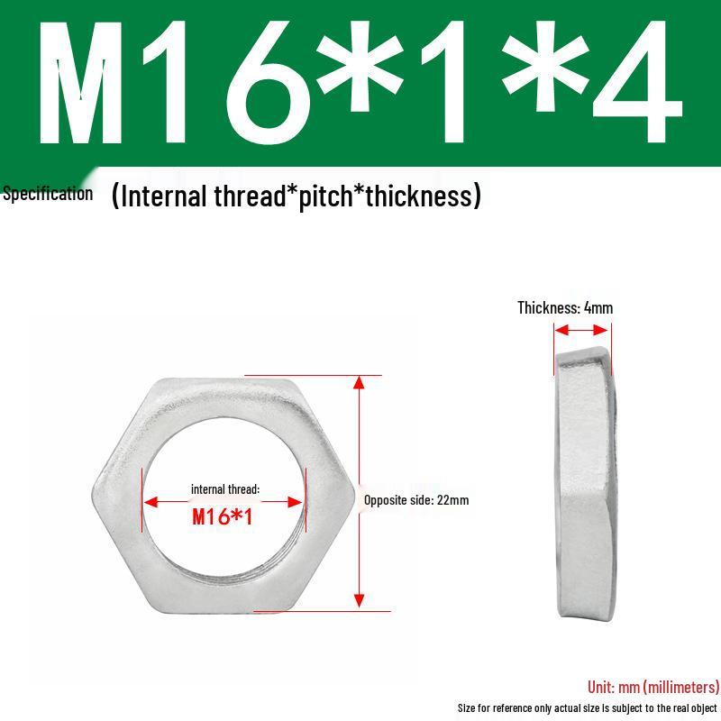 GB808 White Zinc Hex Thin Nut, Fine Thread, Lamp-Type, M6-M30