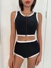 Korean Style Slimming Women's Two-Piece Swimwear Set - Sports Tank Top