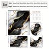 4Pcs UAXIEP Marble Art Shower Curtain Set with Non-Slip Bath Mat, Toilet Lid Cover, Contour Rug & 12 Hooks, Bathroom Decor