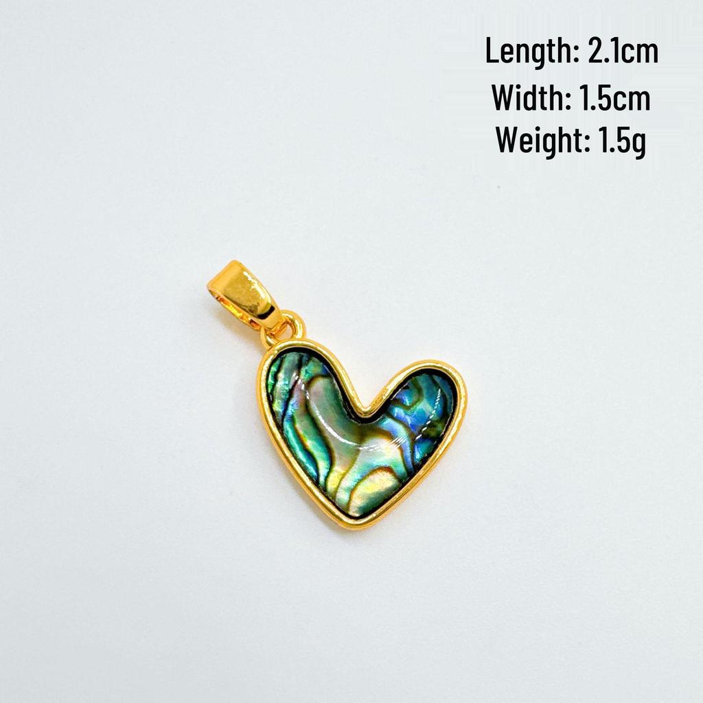 Elegant Mother-of-Pearl Heart Pendant Necklace with Copper-Plated Real Gold, High-Quality and Color-Retaining Jewelry Charm.