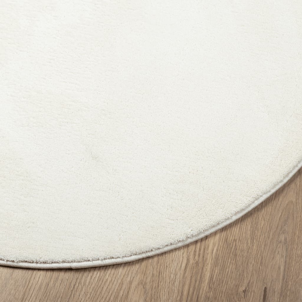 Oviedo Short Pile Rug Cream Ø 120 Cm