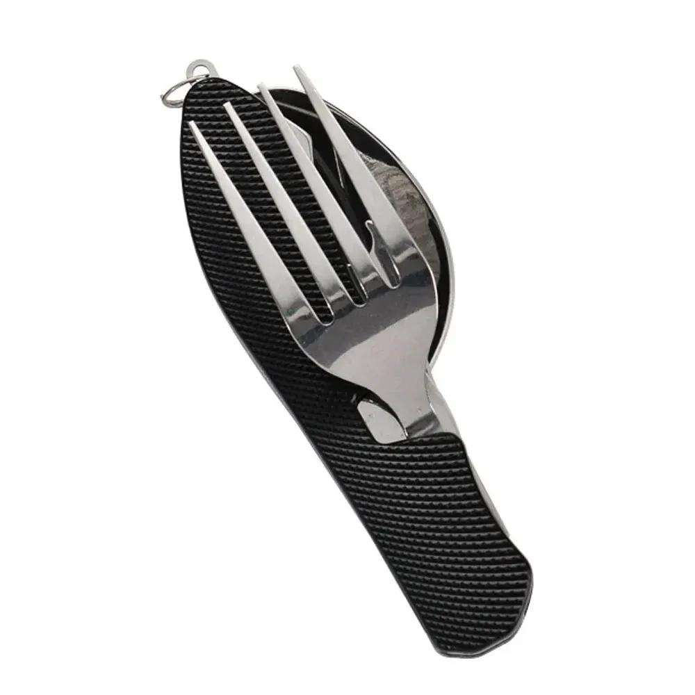 

Foldable Camping Utensil Set - Multi-Functional Knife, Fork, Spoon Combo For Outdoor Activities And Sports Camping Picnic Travel