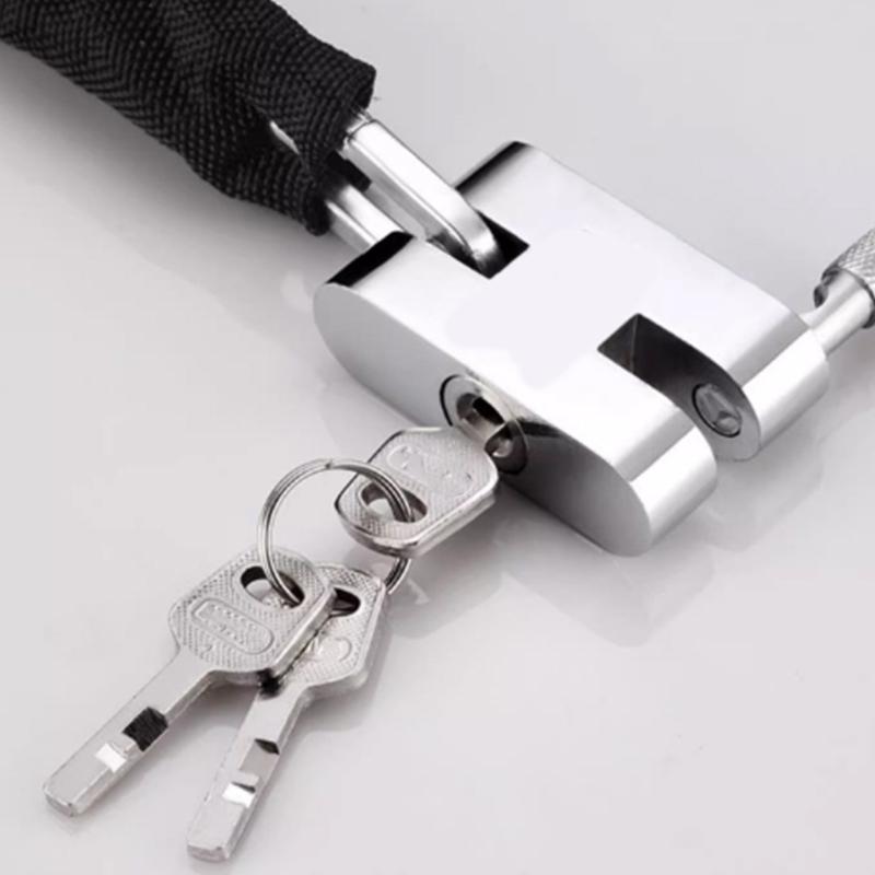 Motorcycle Chain Lock with Protective Sheath & 3 Keys, Security Padlock for Scooter, E Bike, and Bicycles Parking