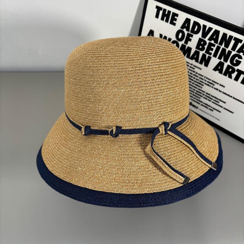 My Extreme Outdoor Activities Women's Black 2026 Raffia Straw Hat For Summer Fashion Version Of The Sunscreen Big Hat Eaves Beach Seaside Vacation Sun Hat Foldable 56-58Cm