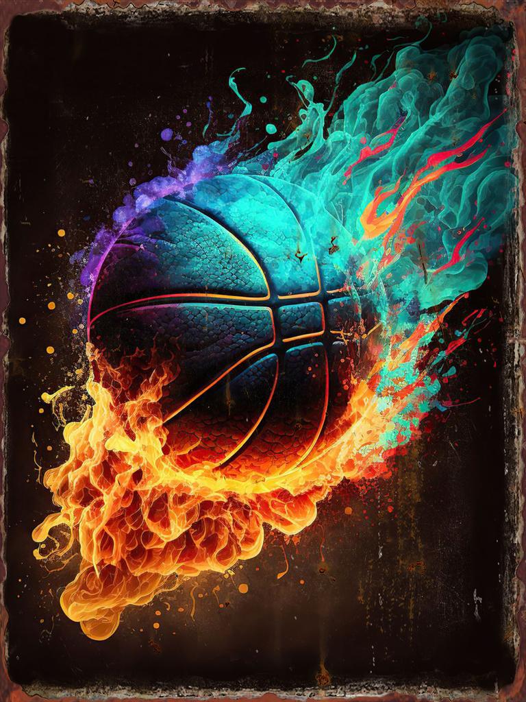 Basketball Colorful Metal Tin Signs Sports Venues Decoration Poster NBA Match Hall Wall Decor Plaques Home Art Hanging Pictur