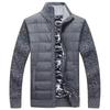 Men's Stand-up Collar, Fleece And Cotton Long-sleeved Cardigan, Zippered Warm Knitted Sweater