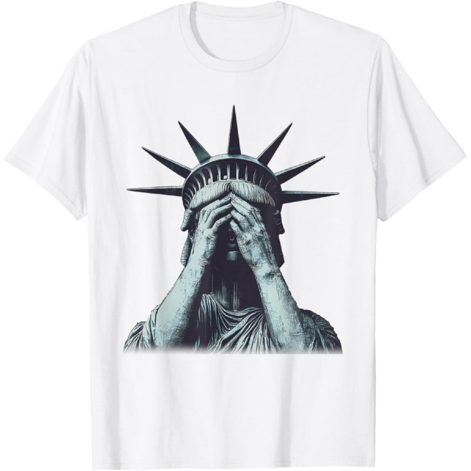 Статуя Свободы Плачущая Страдающий Крик Америка Статуя США Футболка S